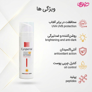 فلوئید ضد آفتاب و ضد لک SPF50 مناسب انواع پوست سیسپرسا